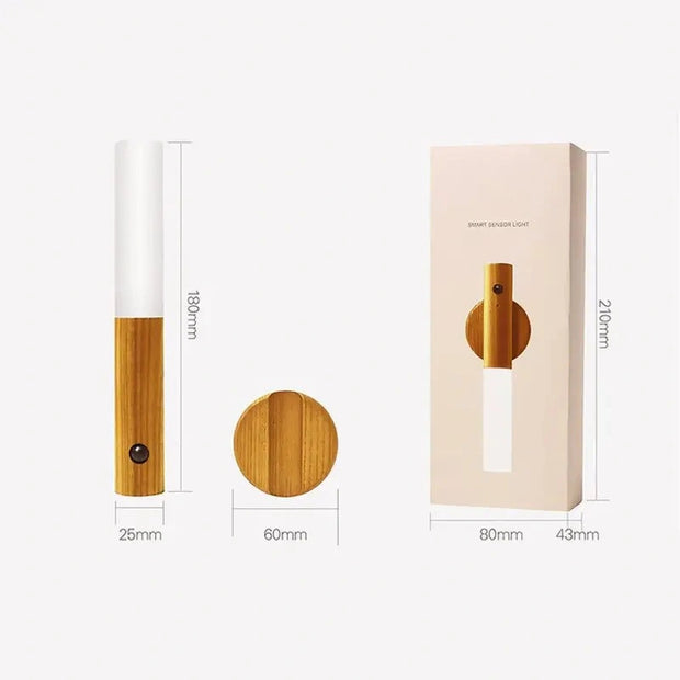 Lumora™ | Drahtlose Sensorlampe mit Holzakzent